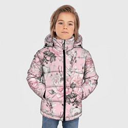 Куртка зимняя для мальчика Розовые розы, цвет: 3D-черный — фото 2