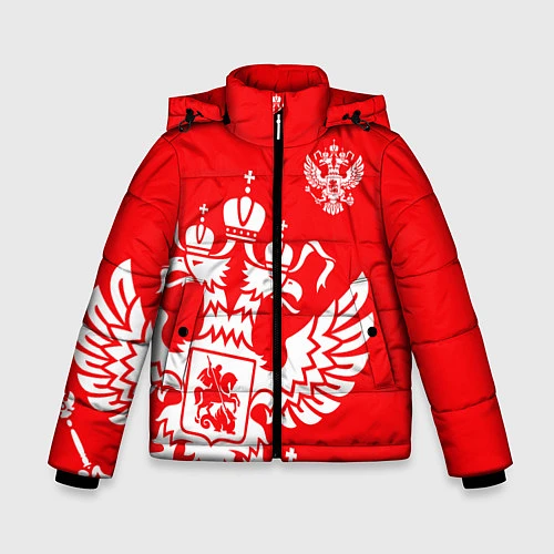Зимняя куртка для мальчика Красная Россия / 3D-Черный – фото 1