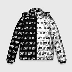 Куртка зимняя для мальчика Off-White: Black & White, цвет: 3D-красный