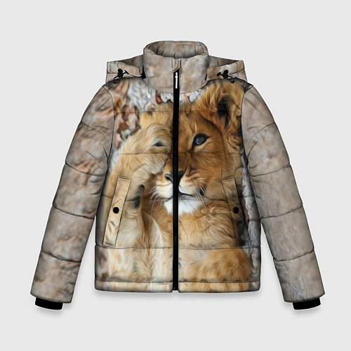 Зимняя куртка для мальчика Львенок / 3D-Светло-серый – фото 1