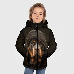 Куртка зимняя для мальчика Ротвейлер в капюшоне, цвет: 3D-красный — фото 2