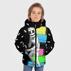Куртка зимняя для мальчика Marshmello 80's, цвет: 3D-черный — фото 2