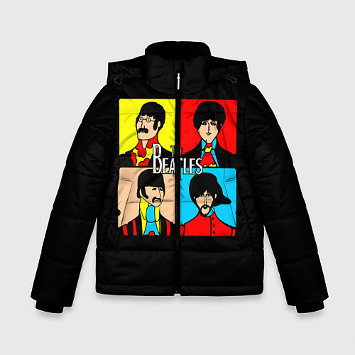 Зимняя куртка для мальчика The Beatles: Pop Art / 3D-Светло-серый – фото 1