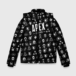Куртка зимняя для мальчика Apex Legends: Black Pattern, цвет: 3D-светло-серый