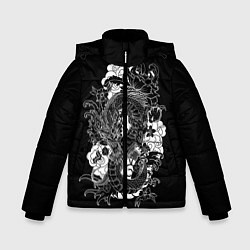 Куртка зимняя для мальчика Японский дракон цвета 3D-черный — фото 1