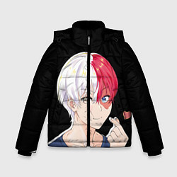 Куртка зимняя для мальчика Романтичный Шото Тодороки, цвет: 3D-черный