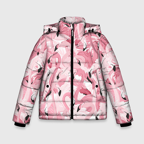 Зимняя куртка для мальчика Розовый фламинго / 3D-Черный – фото 1