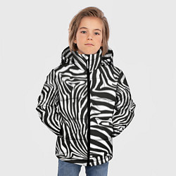 Куртка зимняя для мальчика Полосы шкура зебры, цвет: 3D-черный — фото 2