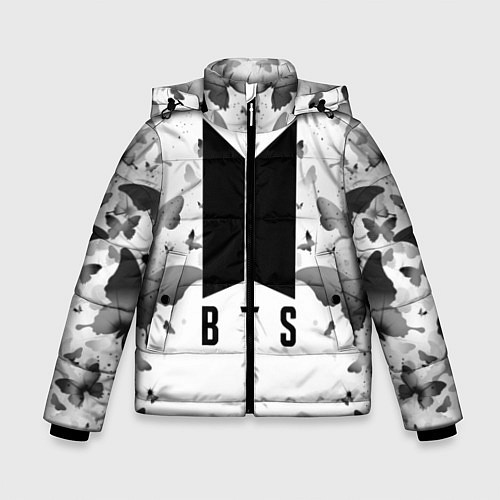 Зимняя куртка для мальчика BTS: Grey Butterflies / 3D-Черный – фото 1