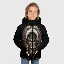 Куртка зимняя для мальчика Череп с роучем, цвет: 3D-красный — фото 2