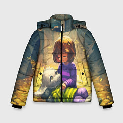 Куртка зимняя для мальчика Фриск и Азриэль, цвет: 3D-черный