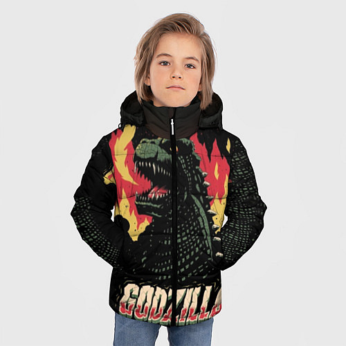 Зимняя куртка для мальчика Flame Godzilla / 3D-Светло-серый – фото 3