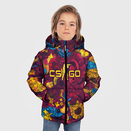 Зимняя куртка для мальчика CS GO Абстракция / 3D-Красный – фото 3