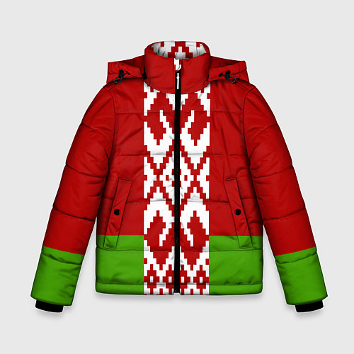 Зимняя куртка для мальчика Беларусь флаг / 3D-Красный – фото 1