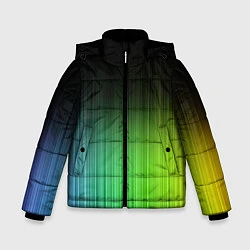 Куртка зимняя для мальчика Неоновые полосы - Минимализм, цвет: 3D-красный