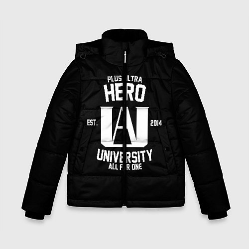 Зимняя куртка для мальчика My Hero Academia белый лого / 3D-Черный – фото 1