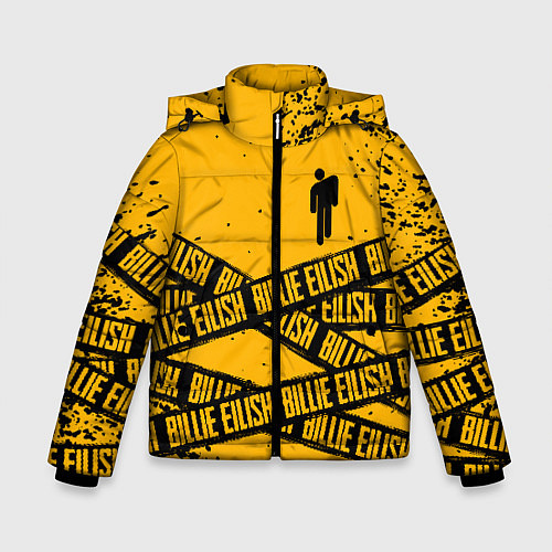 Зимняя куртка для мальчика BILLIE EILISH: Yellow Tape / 3D-Черный – фото 1