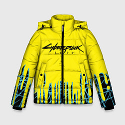 Куртка зимняя для мальчика Cyberpunk 2077: Yellow Style, цвет: 3D-светло-серый