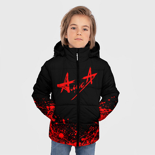 Зимняя куртка для мальчика АлисА на спине / 3D-Красный – фото 3