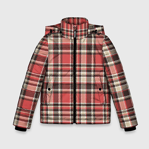 Зимняя куртка для мальчика Клетчатый красный стиль рубашки / 3D-Черный – фото 1