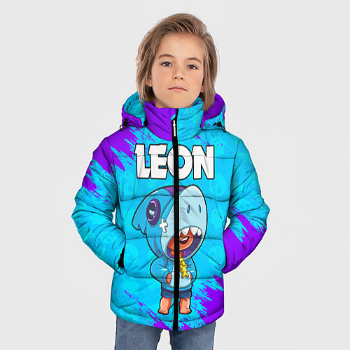 Зимняя куртка для мальчика BRAWL STARS LEON SHARK / 3D-Красный – фото 3