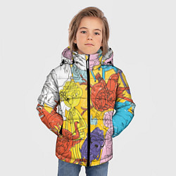 Куртка зимняя для мальчика Время Приключений, раскраска, цвет: 3D-черный — фото 2
