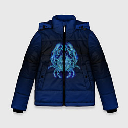 Куртка зимняя для мальчика Знаки Зодиака Рак, цвет: 3D-черный