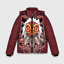Куртка зимняя для мальчика Принцесса Мононоке, цвет: 3D-красный