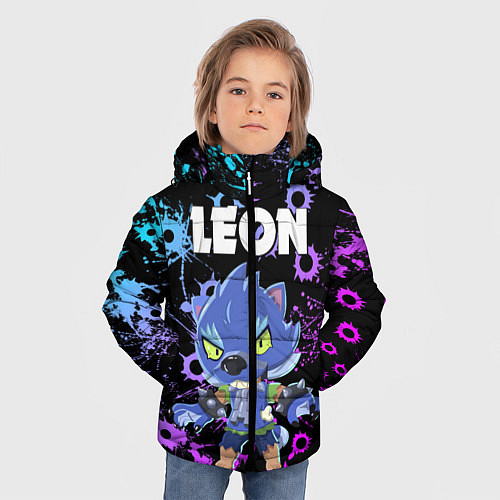 Зимняя куртка для мальчика BRAWL STARS ОБОРОТЕНЬ LEON / 3D-Красный – фото 3