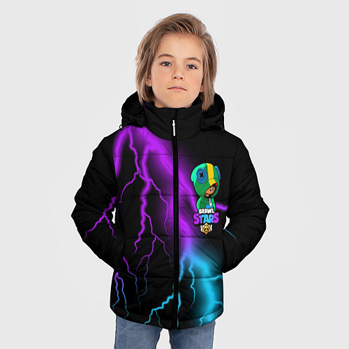 Зимняя куртка для мальчика Brawl Stars LEON / 3D-Красный – фото 3