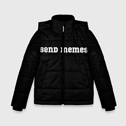 Куртка зимняя для мальчика Send Memes, цвет: 3D-черный