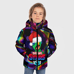 Куртка зимняя для мальчика BRAWL STARS LEON НОВОГОДНИЙ, цвет: 3D-черный — фото 2