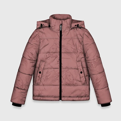 Зимняя куртка для мальчика Кони / 3D-Черный – фото 1
