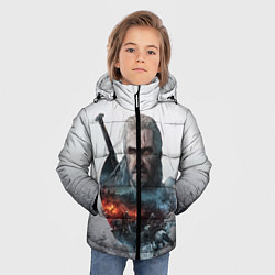 Куртка зимняя для мальчика Геральт из Ривии Ведьмак, цвет: 3D-черный — фото 2