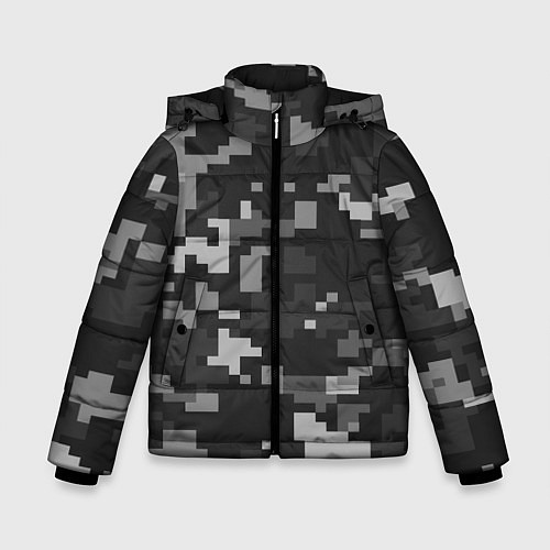 Зимняя куртка для мальчика Пиксельный камуфляж / 3D-Черный – фото 1