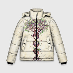 Куртка зимняя для мальчика Дерево жизни, цвет: 3D-светло-серый