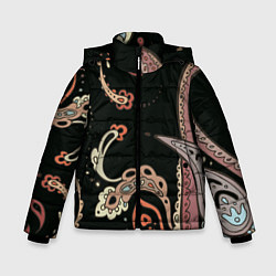 Куртка зимняя для мальчика Расписной узор, цвет: 3D-светло-серый