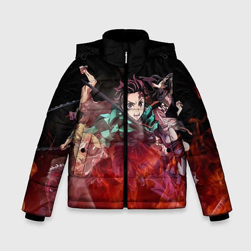 Зимняя куртка для мальчика KIMETSU NO YAIBA / 3D-Черный – фото 1