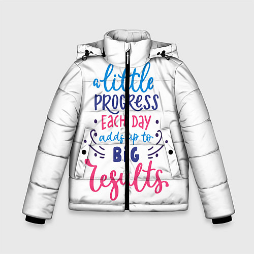 Зимняя куртка для мальчика Полезная мотивация для работы / 3D-Черный – фото 1