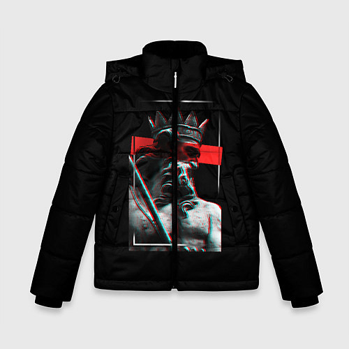 Зимняя куртка для мальчика Король / 3D-Черный – фото 1