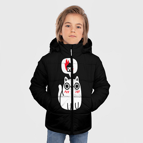 Зимняя куртка для мальчика Meme cat / 3D-Светло-серый – фото 3