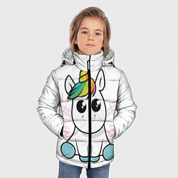 Куртка зимняя для мальчика Милый единорожка, цвет: 3D-черный — фото 2