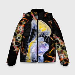 Куртка зимняя для мальчика Медуза, цвет: 3D-черный