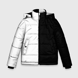 Куртка зимняя для мальчика ПРОСТО ЧЁРНО-БЕЛЫЙ, цвет: 3D-черный