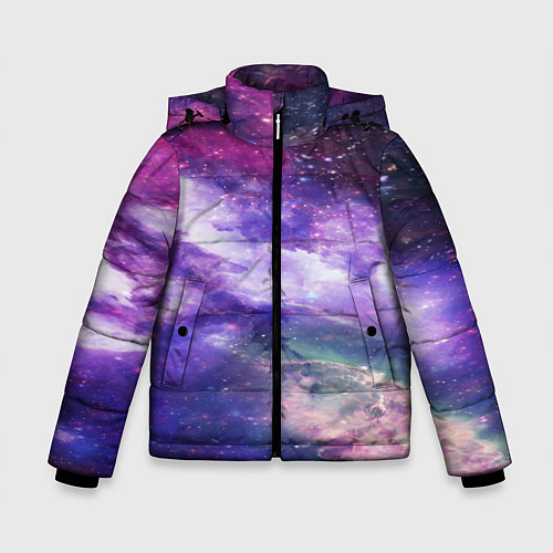 Зимняя куртка для мальчика Фрактал космос / 3D-Черный – фото 1