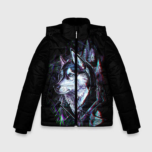 Зимняя куртка для мальчика Волк / 3D-Черный – фото 1