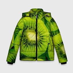 Куртка зимняя для мальчика Зеленый киви, цвет: 3D-черный
