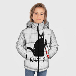 Куртка зимняя для мальчика What cat, цвет: 3D-черный — фото 2