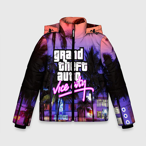 Зимняя куртка для мальчика Grand Theft Auto Vice City / 3D-Черный – фото 1
