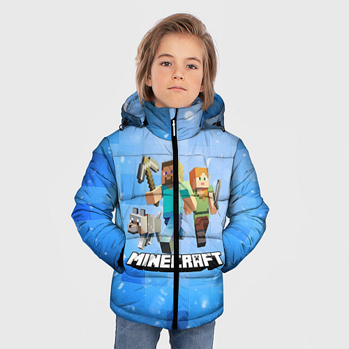 Зимняя куртка для мальчика Minecraft Майнкрафт / 3D-Светло-серый – фото 3
